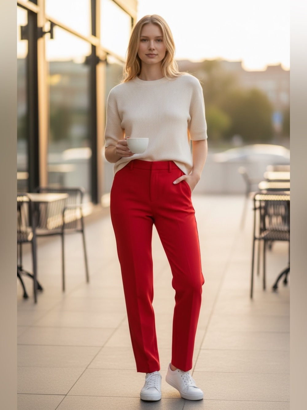 Banana Republic Red Tailored Women's Dress Pants 100% Wool